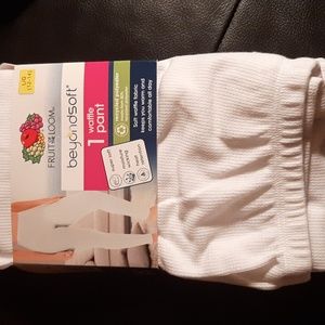 NEW THERMAL UNDERWEAR PANTS, LARGE 12, 14, WHITE, FRUIT OF THE LOOM Womens